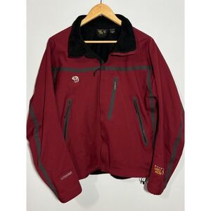 Mountain Hardwear Conduit Softshell Jacket Mens Medium Red Grey OM2114 Full Zip